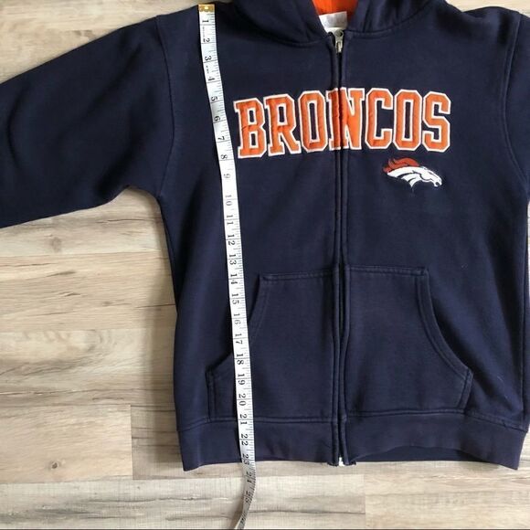 Denver Broncos Zip Front Hooded Youth Sweatshirt - Picture 4 of 5